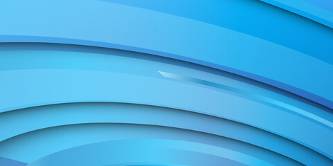 Fototapeta premium Modern 3D blue abstract background with paper cut shapes. Layered tunnel wave background. Shadows box. Vector design for business presentations, flyers, posters 