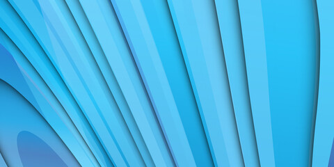 Obraz premium Modern 3D blue abstract background with paper cut shapes. Layered tunnel wave background. Shadows box. Vector design for business presentations, flyers, posters 