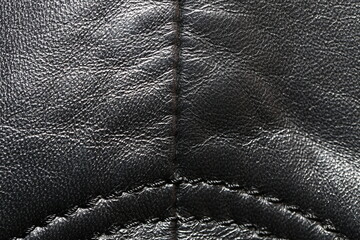 Black Leather Texture Closeup Background