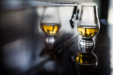 Close up shot a Glencairn whisky glass