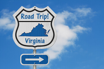 Virginia Road Trip Highway Sign