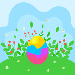 There is an easter egg. Cute flat illustration.