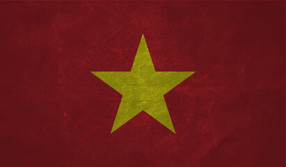 Grunge Vietnam flag. Vietnam flag with waving grunge texture.