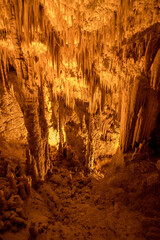 stalactites and stalagmites in cave of Grotte di Castellana in Puglia