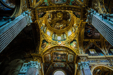 Fototapeta premium Interior of a church in Genoa Italy