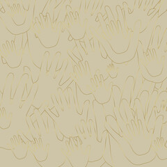 Creative pattern with different sizes hands. Pattern for fashion prints, websites, wallpaper, crafts, scrapbook. 