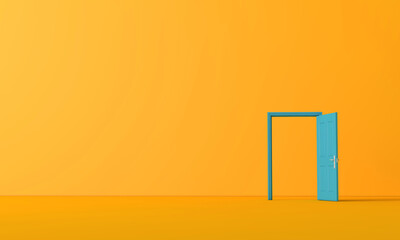3D rendering of an open door. Business opportunity concept