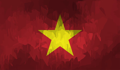 Grunge Vietnam flag. Vietnam flag with waving grunge texture.