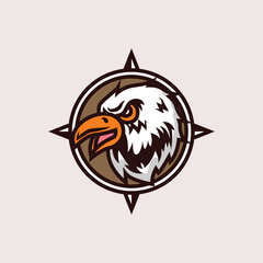 Retro Adventure Eagle logo design