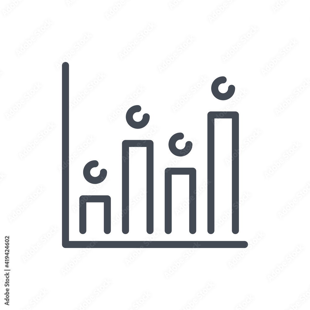 Poster chart line icon. graph vector outline sign.