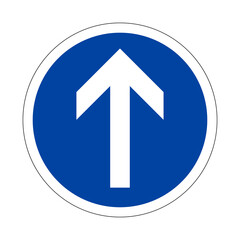 Road traffic sign. Proceed straight. Vector illustration isolated on white background.