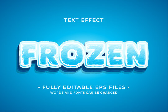 frozen text effect full 100% editable vector image. Words and font can be changed