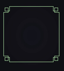 Green border frame on black background. vector illustration