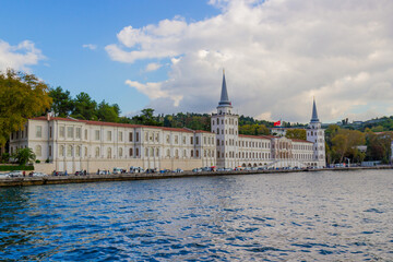 Building of the former Kuleli Military High school on the Bosphorus Strait, Istanbul, Turkey. Designed by Ottoman Armenian architect Garabet Balyan, construction was completed in 1843