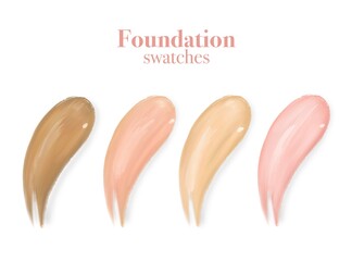 Foundation swatches raster illustration hand drawn. 