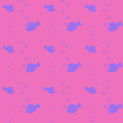 seamless pattern for designer, background, wallpaper for textiles, two-color motif with fish