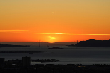 sunset over the river