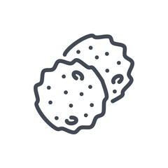 Cookies line icon. Chocolate biscuits vector outline sign.