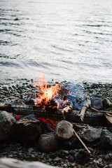 By the fire