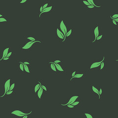 Leaves seamless pattern. Nature texture background. Leaf vector icon.
