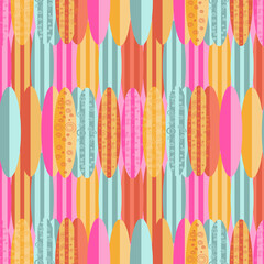 vector seamless pattern with the image of surfboards