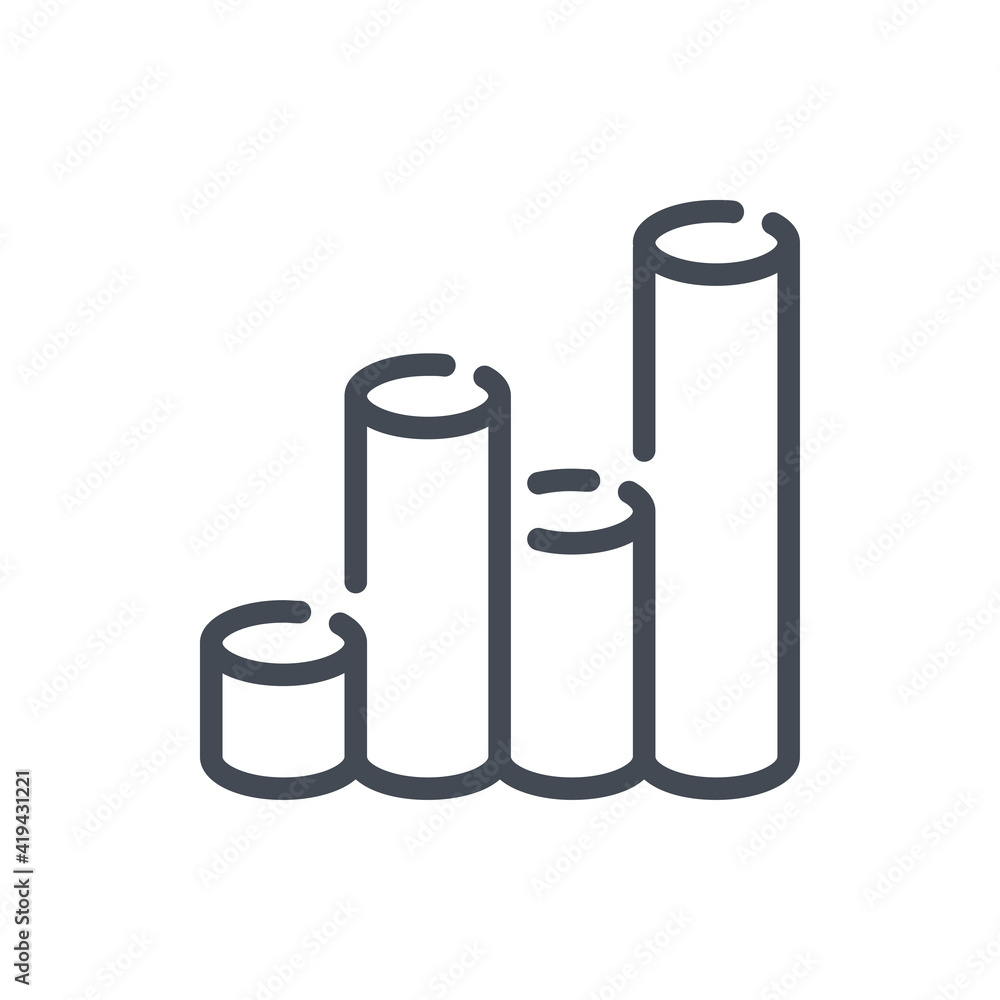 Poster chart line icon. graph vector outline sign.