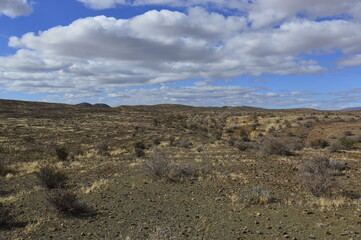 landscape of open spaces in the karoo desert