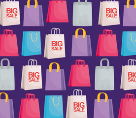 shopping bags pattern set icons