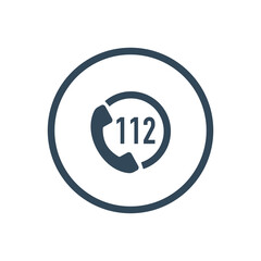 Emergency call 112 flat icon