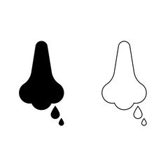 Set of Throat Cancer Flu Sick Icon. Vector