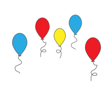balloons simple drawing. Vector