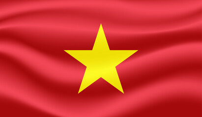 Grunge Vietnam flag. Vietnam flag with waving grunge texture.