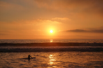 Sunset over the Pacific Ocean, Santa Monica California