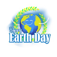 Fototapeta na wymiar Happy earth day-vector illustration with abstract background 