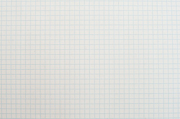 Texture of white paper in a cage, school notebook. White background 