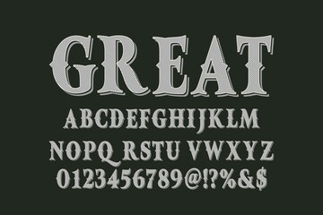 vector alphabet vintage font, typeface design, blue style background