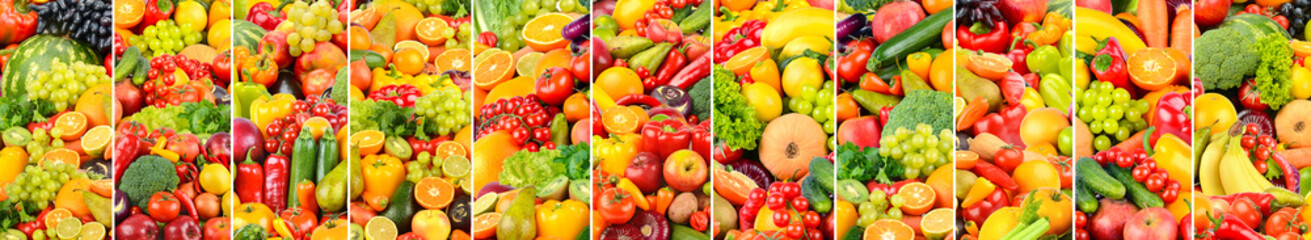 Fototapeta na wymiar Healthy fruits, vegetables and berries