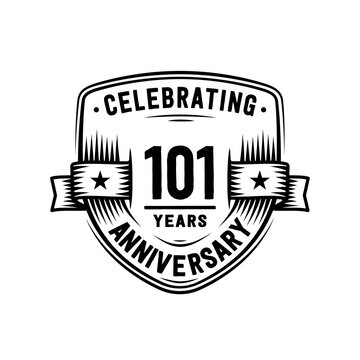 101 years anniversary celebration shield design template. Vector and illustration.
