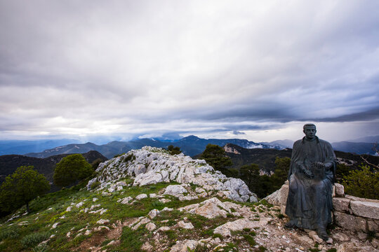 Jacinto Verdauguer Sculpture, Mare De Deu Del Mont, La Garrotxa, Girona, Catalonia, Spain