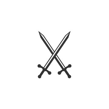 knight's swords. vector flat illustration