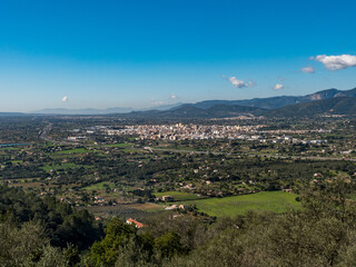 panoramic view of the city of Inca on the balearic island of mallorca, spain
