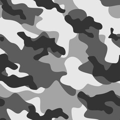 grey military camouflage vector seamless pattern