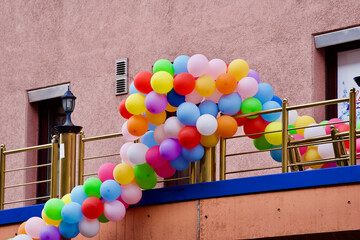 Decoration with colorful balloons at Zurich, Switzerland.