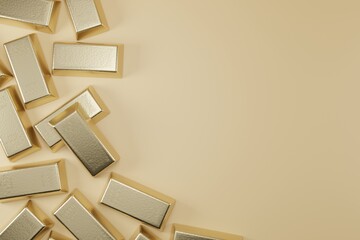 Gold bars 1000 grams. 3d rendering - illustration.Gold bars and Financial concept.