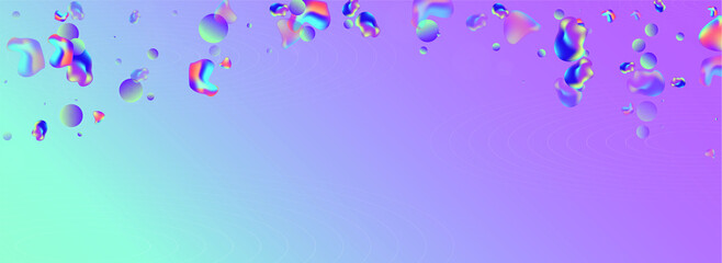 Light 3d Art Vector Transparent Background. Retro Blob Illustration. Holographic Graphic Bubble Flyer. Neon Cosmic Design.