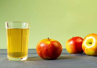 Apple juice in a glass.