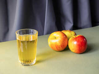 Apple juice in a glass.