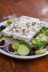 Mathraki, Greece, Ionian Islands, Europe, Corfu district, Greek salad