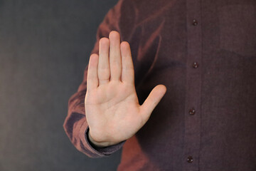 hand on the black background