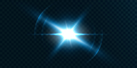 Explosion of a new star. Transparent effect, shining lens flare. Vector 10 eps.
